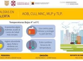 Activan alerta amarilla por bajas temperaturas en 5 Alcaldías