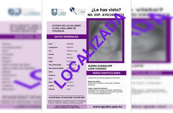 Hallan a mujer desaparecida tras salir del Hospital Balbuena