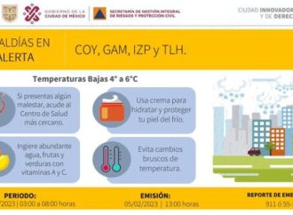 Emiten Alerta Amarilla por bajas temperaturas en Alcaldías