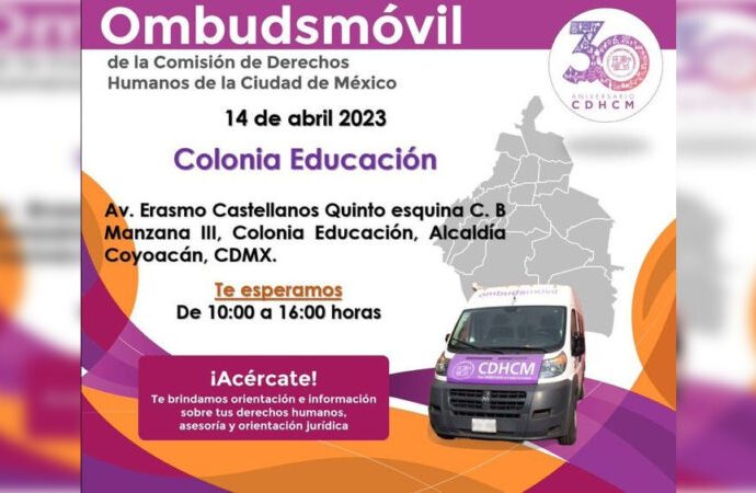 Invitan al Ombudsmóvil de CDHCDMX en Coyoacán