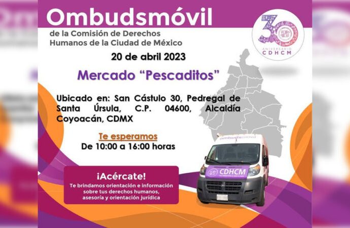 Invitan al Ombudsmóvil de CDHCDMX en Coyoacán