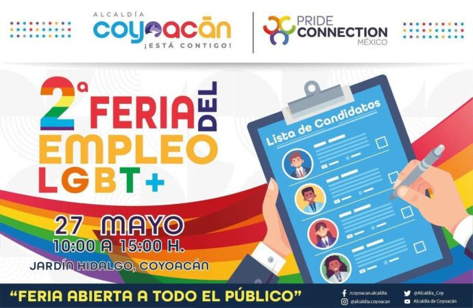 Invitan a la   Segunda Feria del Empleo LGBTQ+ en Coyoacán