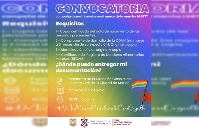 Anuncia GCDMX inscripciones  para bodas colectivas y cambio de género