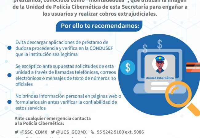 Alertan sobre aplicaciones de deuda que suplantan la imagen de la Policía Cibernética