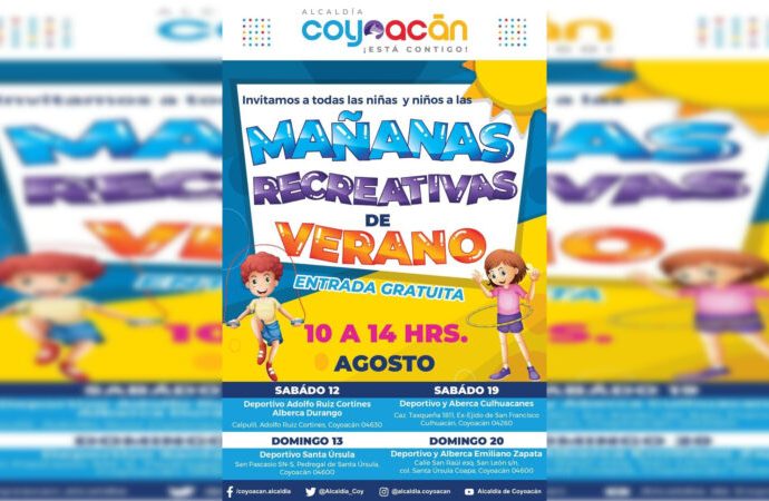 Invita Coyoacán a las «Mañanas Recreativas de Verano»