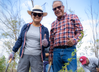 Aleida Alavez realiza reforestación del Cerro de la Estrella