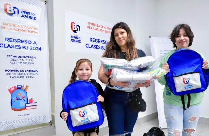 Entrega alcaldía Benito Juárez kits escolares a más de mil 500 niñas, niños y adolescentes